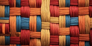 多彩纱线交织成网