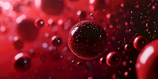 红色粒子抽象图案