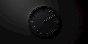 黑色背景下的简约时钟