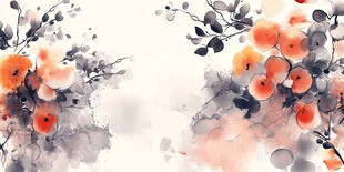 水墨花卉抽象画