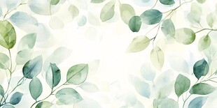 绿叶水彩画
