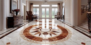 豪华室内设计 marble 地板和复杂的图案