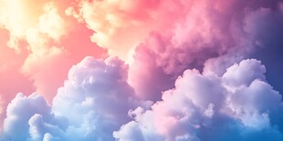 彩色云彩的日落