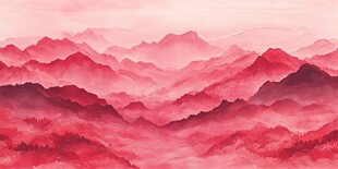 红色山脉的抽象画