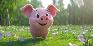 欢乐小猪在花海中