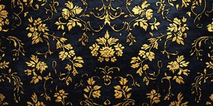 金色花卉纹理墙纸
