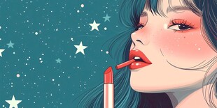 星空下的口红女孩