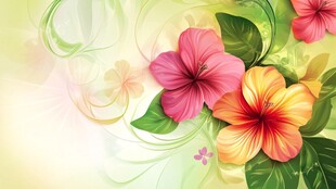 鲜花盛开的数字艺术作品