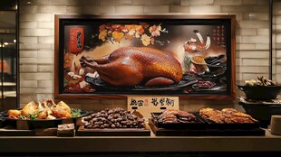 烤全鸡美食画作
