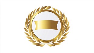 金色椭圆形徽章与桂冠