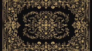 金色巴洛克风格地毯设计
