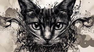 抽象猫艺术作品