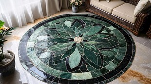 绿色大理石地毯艺术装饰