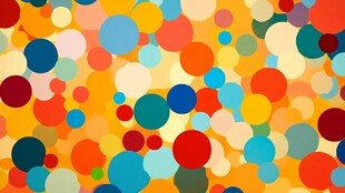 多彩圆形抽象画