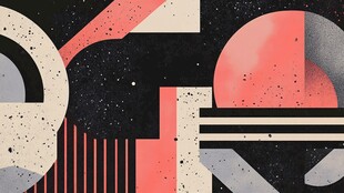 抽象几何图形与斑驳纹理的结合