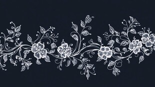 黑白花卉图案