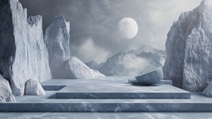 超现实主义月球景观