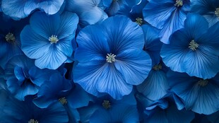 蓝色花卉的近距离特写