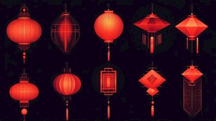 红色灯笼的艺术之美