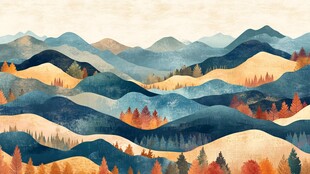 秋日山谷的宁静