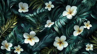 热带夜色花卉图案