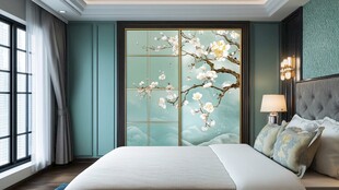 现代简约卧室设计 绿色主题 舒适睡眠空间