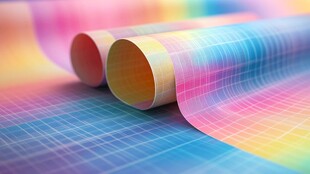 五彩斑斓的网格纸卷