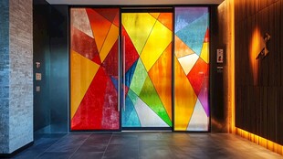 彩色玻璃门设计