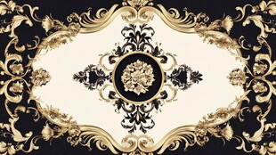 复古金色花纹地毯