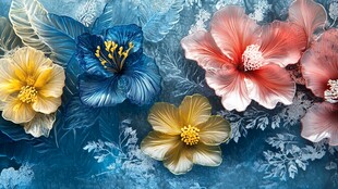 彩绘玻璃花卉艺术