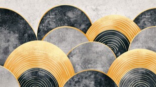 抽象艺术金色和灰色波浪