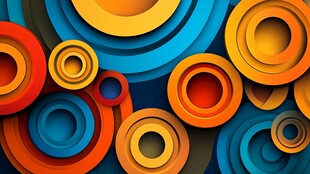 多彩圆圈抽象艺术