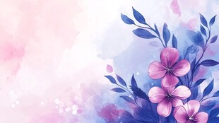 梦幻花卉水彩画