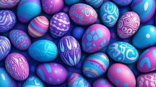 五彩斑斓的复活节彩蛋