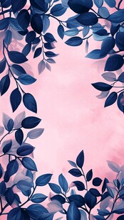 叶影舞动的粉色天空