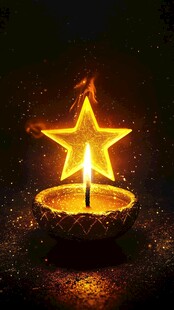 金色星形蜡烛的神秘光芒