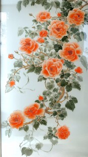 盛开的玫瑰与绿叶