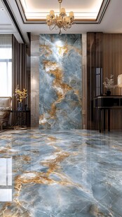 豪华室内设计 marble 地板和墙壁