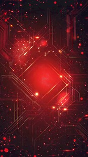 红色电路板数字艺术