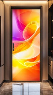 抽象艺术门壁画