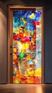 彩色玻璃艺术门