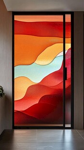 抽象艺术玻璃门