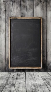乡村风格的黑板与木墙和木地板