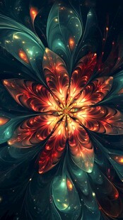 红色花朵的数字艺术