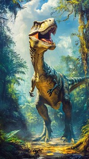 恐龙在丛林中咆哮