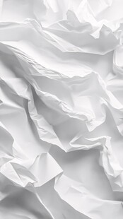 皱褶的白色纸张纹理