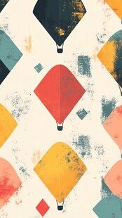 热气球图案与纹理背景