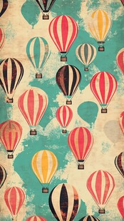 复古热气球图案