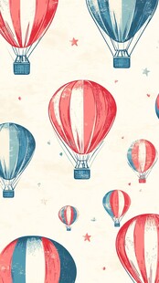 复古热气球图案