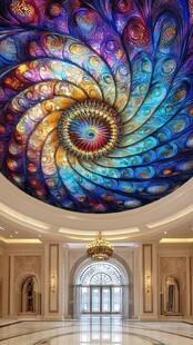 彩色玻璃天花板
